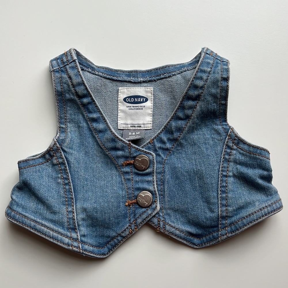 Old Navy Cropped Denim Vest